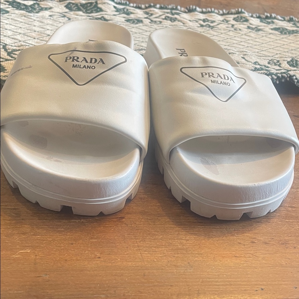 Prada White Logo Slide Sandals size 40.5, 10.5 US - Picture 12 of 12